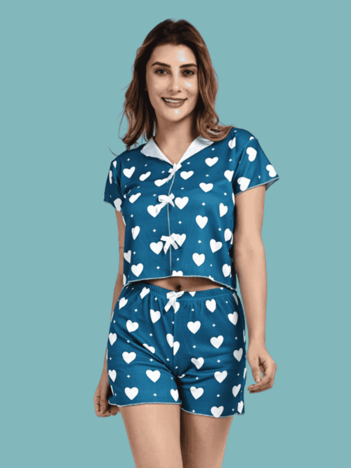 sweethear print short nightsuit