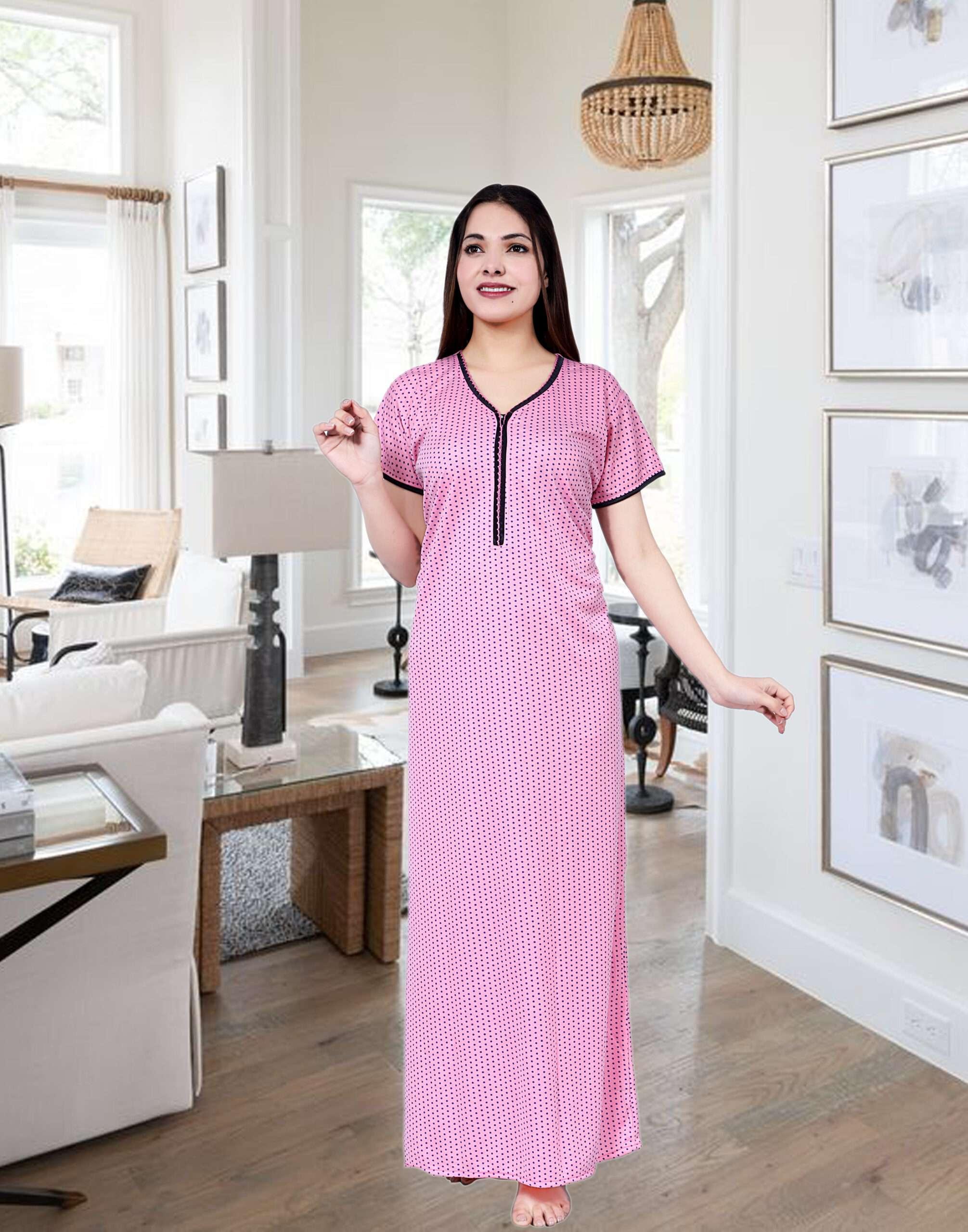 Hosiery Cotton Ankle Length Nighty
