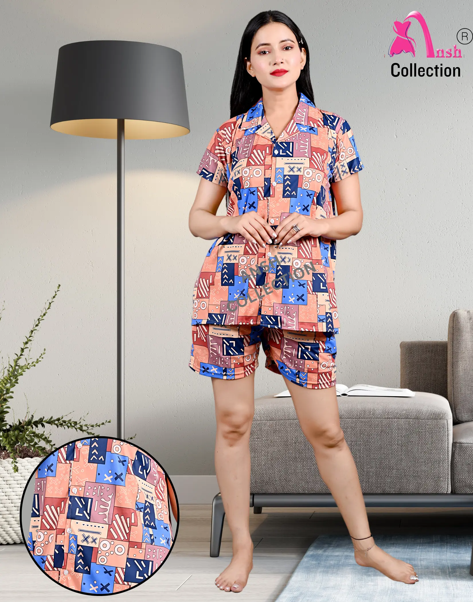 Women Top & Short Night Suit